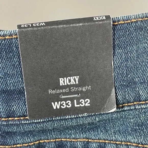 NEW True Religion Jeans Mens 33 blue denim Ricky straight leg designer casual - Picture 7 of 13